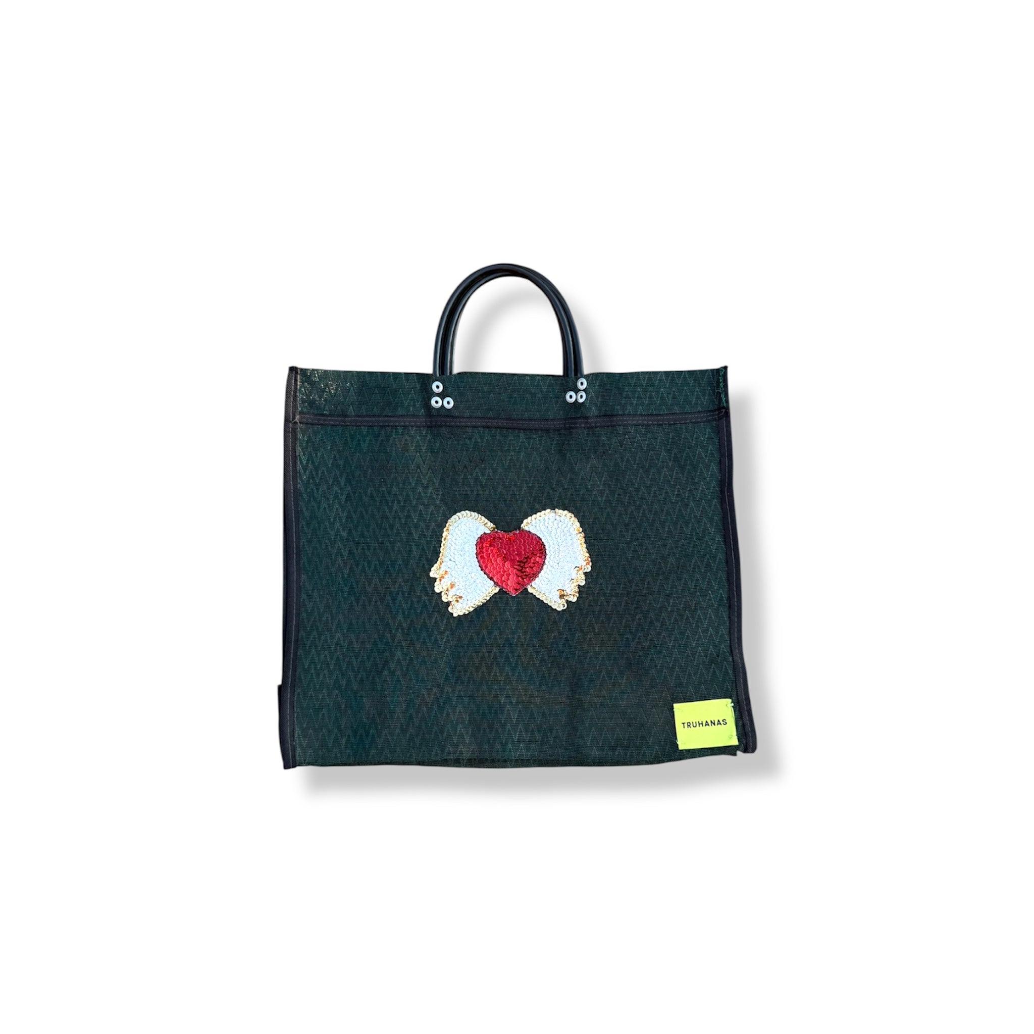 BOLSA TOTE MEDIANA ALAS VERDE OSCURO