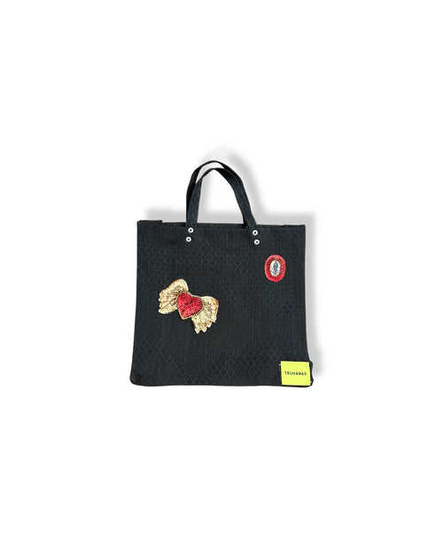 bolsa shoppper mexicana negra
