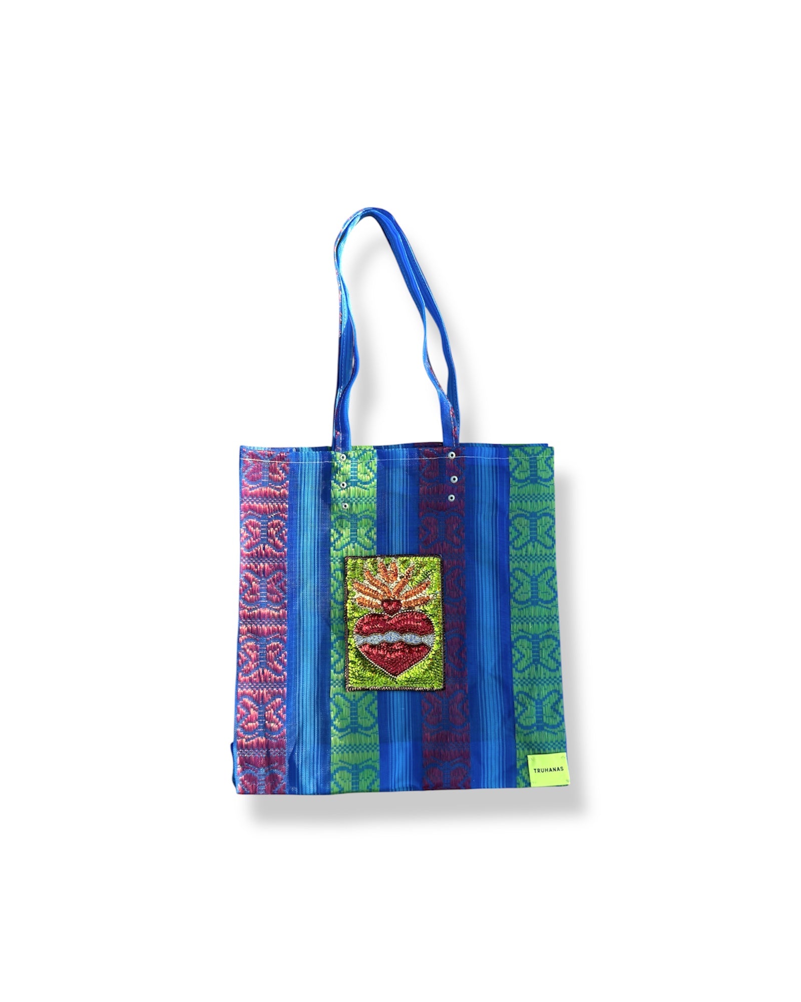 BOLSA TOTE MEDIANA CORAZÓN LLAMA AZUL