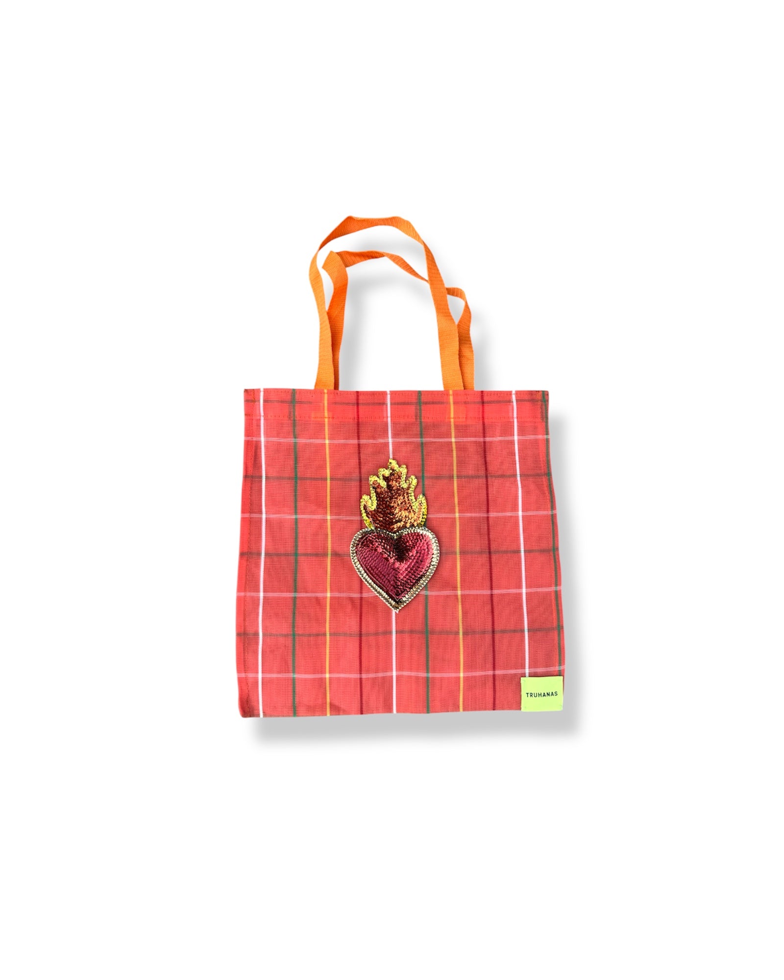 BOLSA TOTE MEDIANA CORAZÓN NARANJA