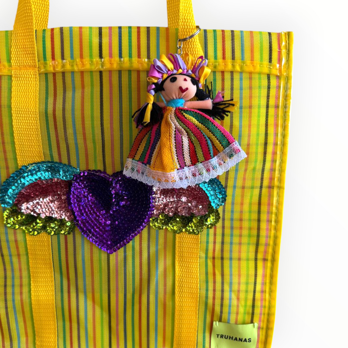 BOLSA TOTE MEDIANA AMARILLA CORAZÓN