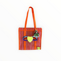 BOLSA TOTE MEDIANA NARANJA RAYAS CORAZÓN
