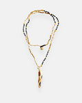 COLLAR CORNO LEOPARDO ROCK