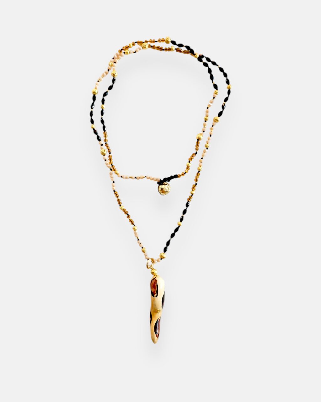 COLLAR CORNO LEOPARDO ROCK