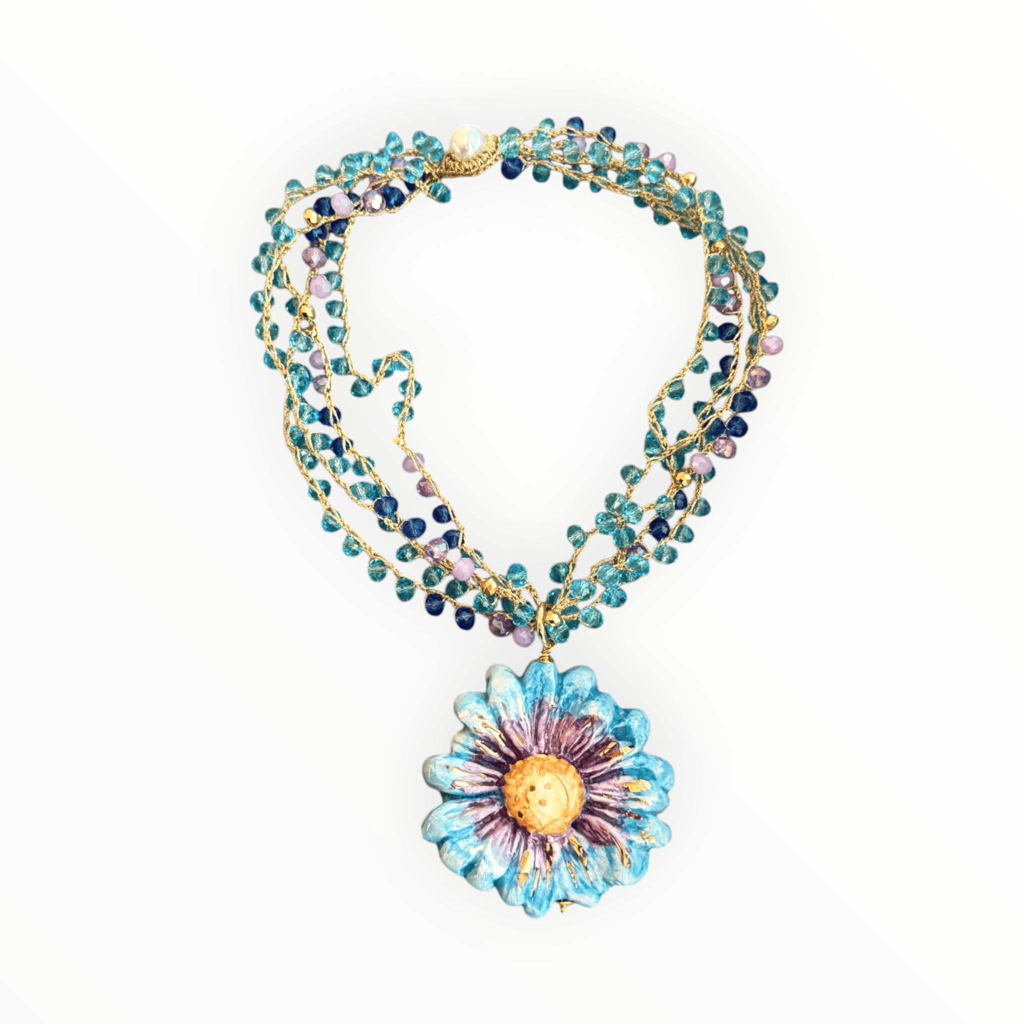 COLLAR FLOR AZUL