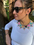 COLLAR MEXICANO ÉTNICO ROSA