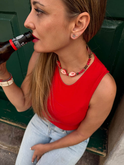 Collar fresas ceramica