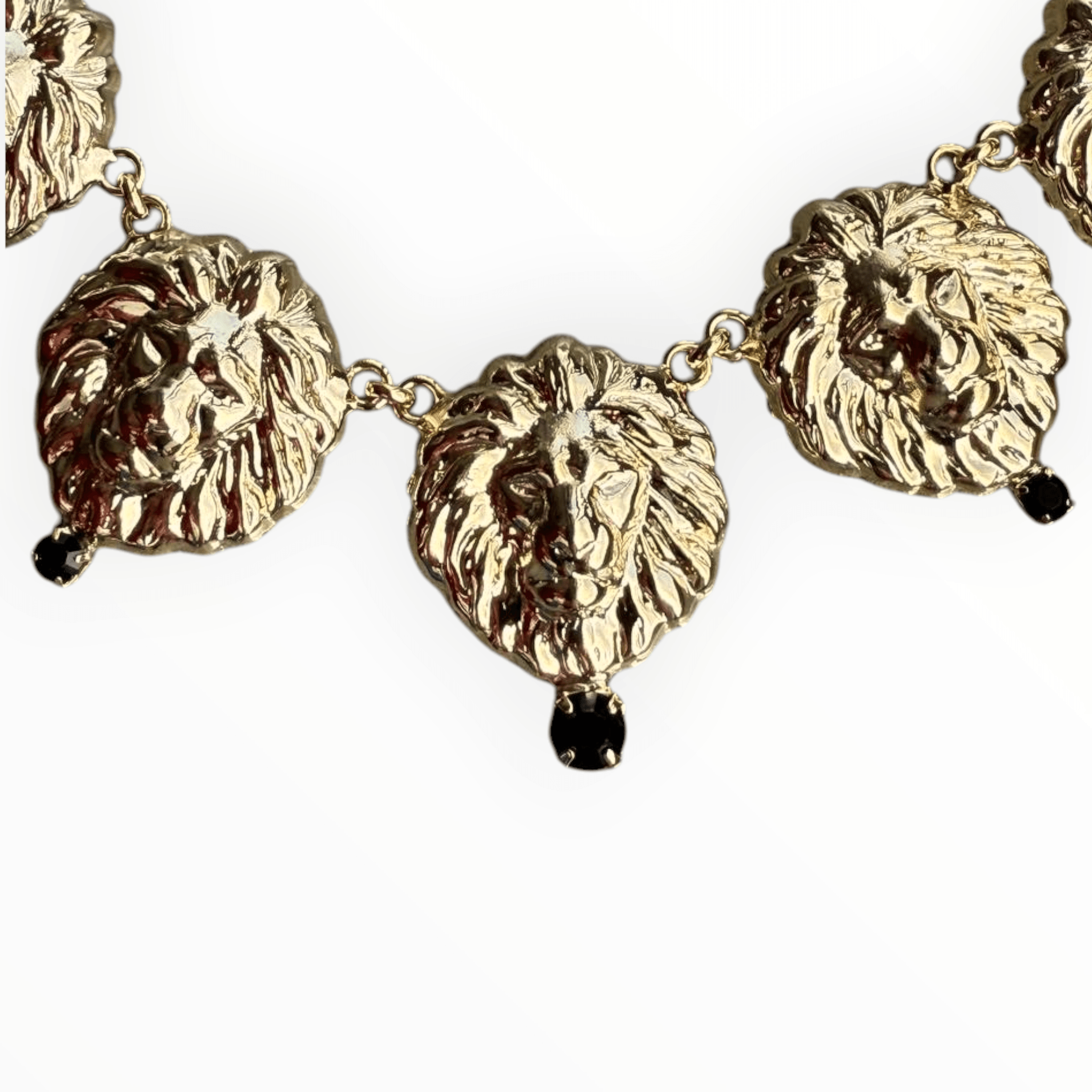 collar leones oro