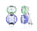 Pendiente Doble Circonita Verde Violeta