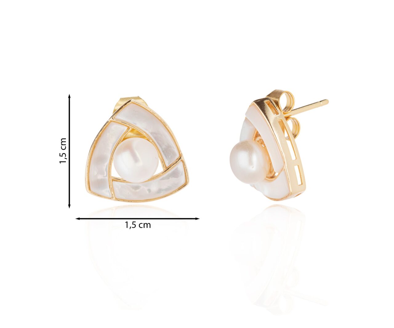 PENDIENTES PERLA TRIÁNGULO