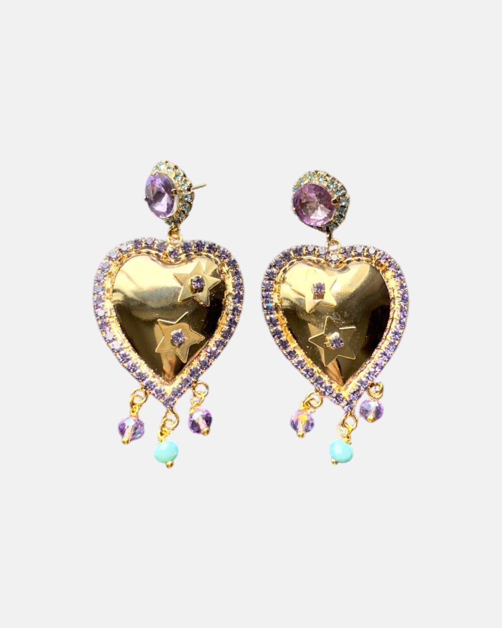 PENDIENTES CUORE DI CRISTALLO MORADO