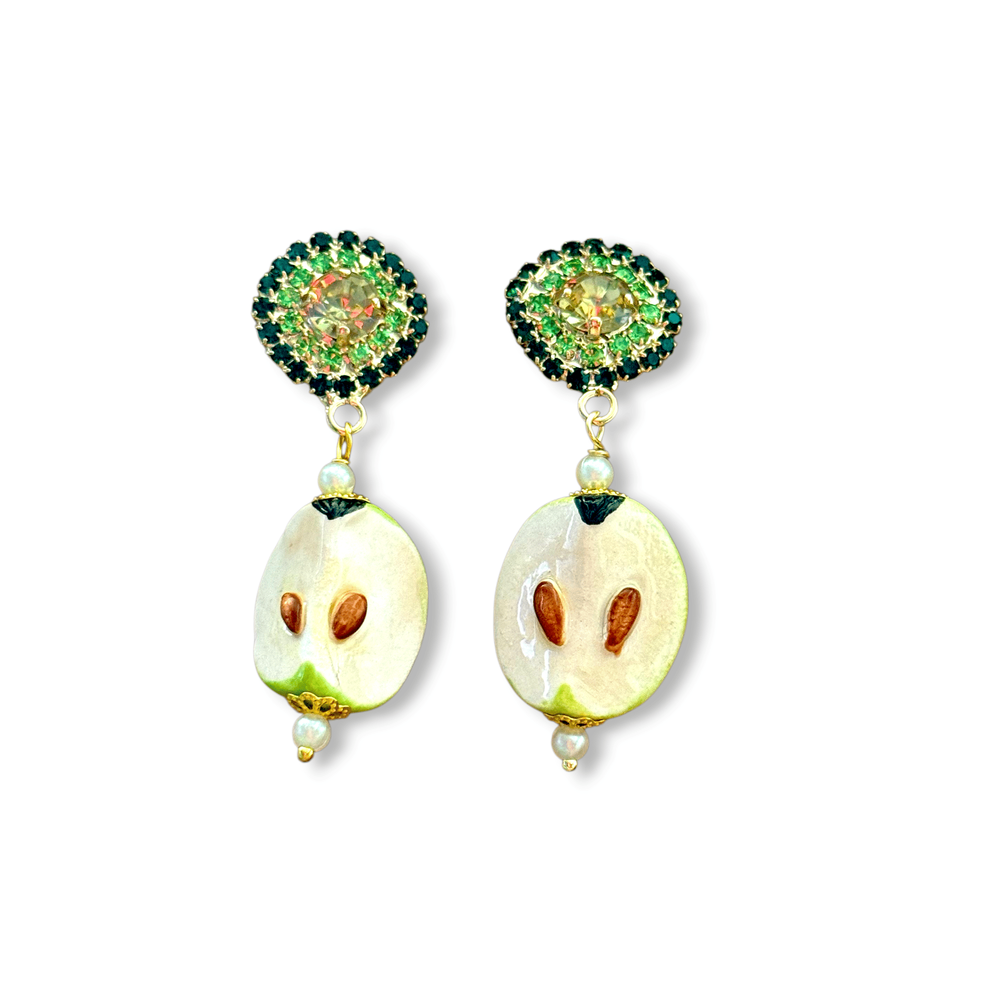 PENDIENTES MEDIA MANZANA VERDE