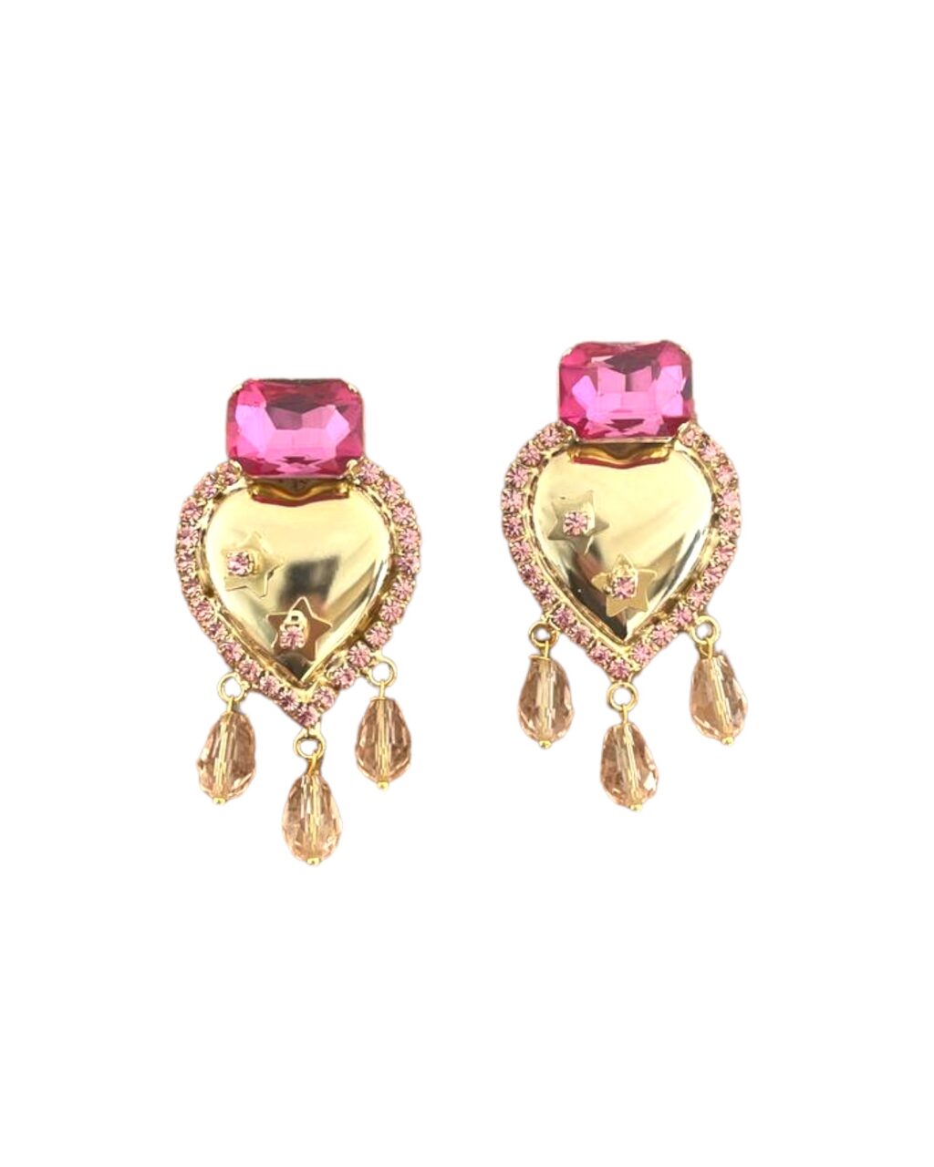 Pendientes corazon dorados