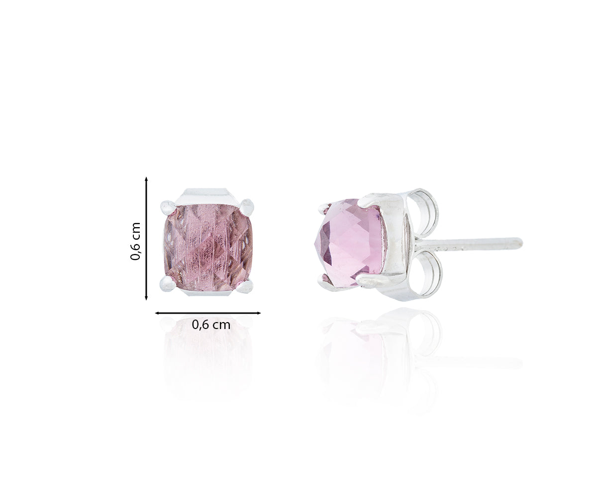 PENDIENTES CRISTAL ROSA