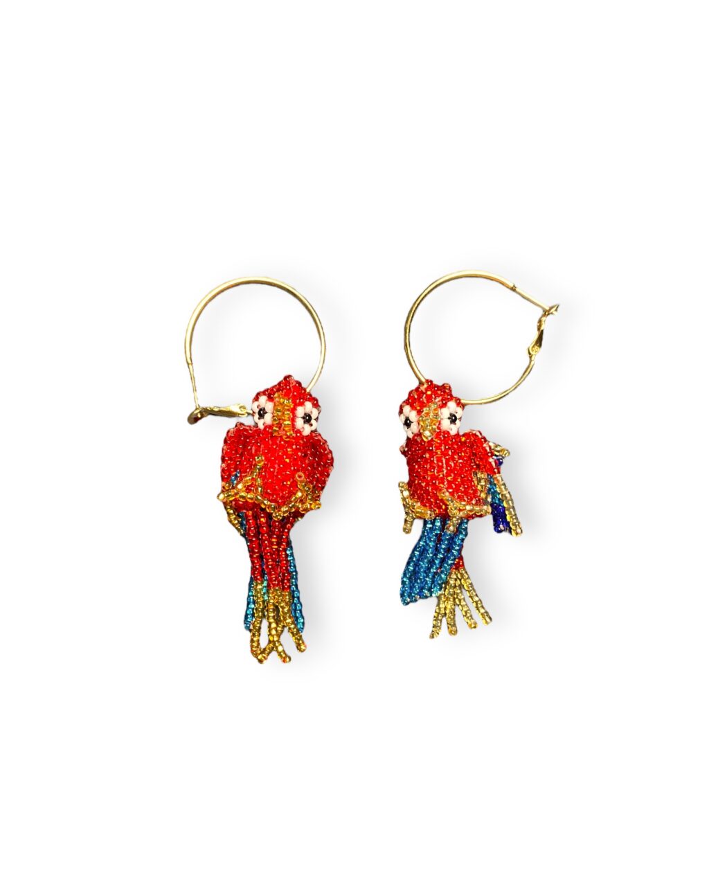 PENDIENTES LORO ROJO